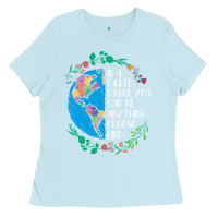 Baby Blue Autism Awareness Kindness Puzzle Earth Ladies Tee - CowhideDigitalArt