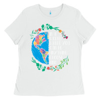 White Autism Awareness Kindness Puzzle Earth Ladies Tee - CowhideDigitalArt