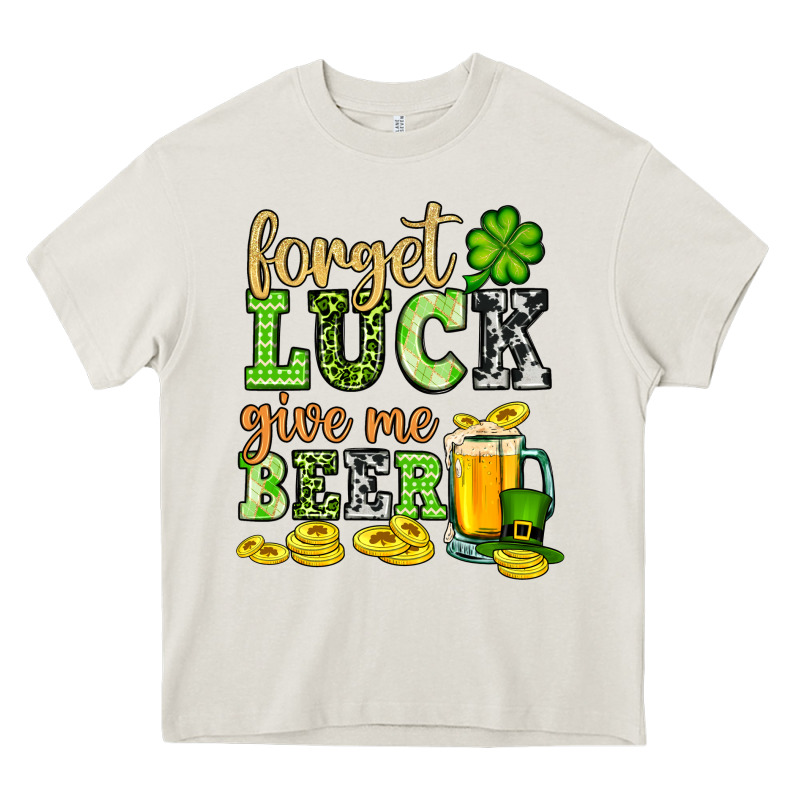 St. Patrick's Forget Luck Give Me Beer Heavy Core Tee by OliviaCreatesArt | Teevron