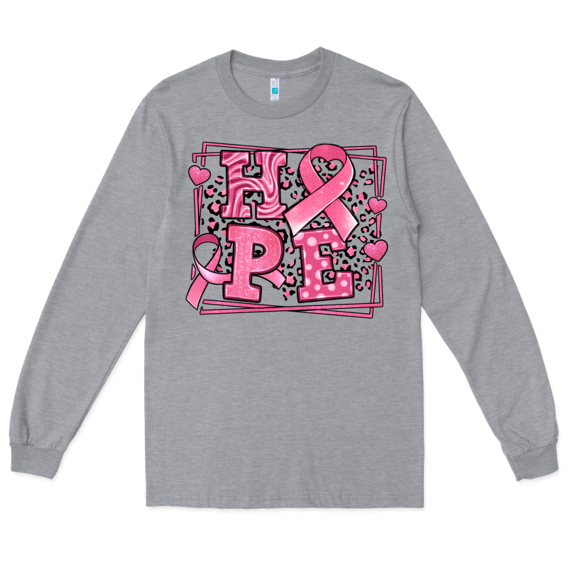 Hope Breast Cancer Awareness Ribbon Long Sleeve Tee by LillyAllenDesigns | Teevron