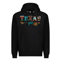 Black texas girl serape turquoise leopard cowhide arrow Premium Hoodie - Artiststas