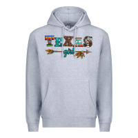 Heather Grey texas girl serape turquoise leopard cowhide arrow Premium Hoodie - Artiststas