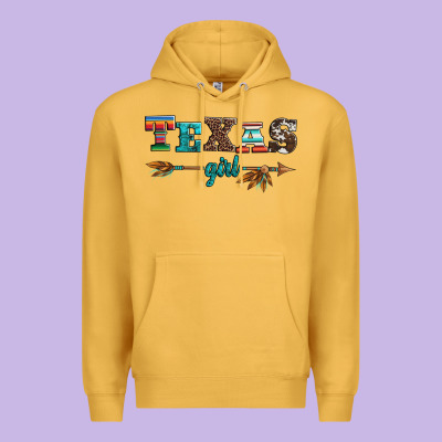 Texas Girl Serape Turquoise Leopard Cowhide Arrow Premium Hoodie Designed By Artiststas