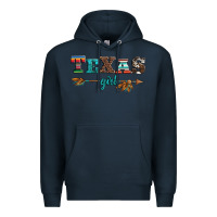 Navy texas girl serape turquoise leopard cowhide arrow Premium Hoodie - Artiststas