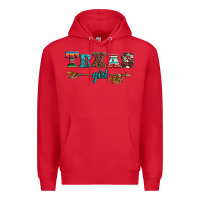 Red texas girl serape turquoise leopard cowhide arrow Premium Hoodie - Artiststas