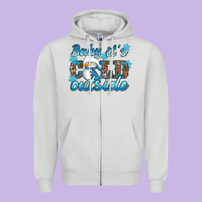 Baby It's Cold Outside Zipper Hoodie Designed By Ranaportraitstore