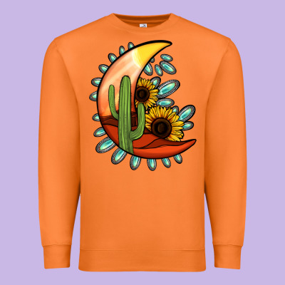 Turquoise Desert Moon Premium Sweatshirt Designed By Jasminsmagicworld