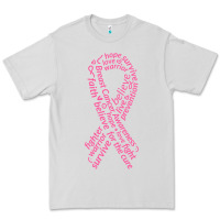 Dove Grey Pink Ribbon Premium Tee - artisFamous