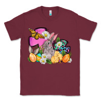 Burgundy Easter rabbits and cross Classic Tee - OliviaCreatesArt