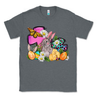 Charcoal Heather Easter rabbits and cross Classic Tee - OliviaCreatesArt
