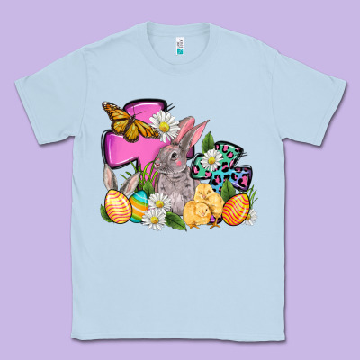 Easter Rabbits And Cross Classic Tee Designed By Oliviacreatesart