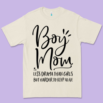 Boy Mom Less Drama Than Girls But Harder To Premium Tee Designed By Artisfamous