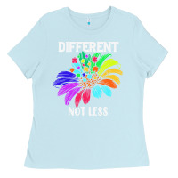 Baby Blue Different Not Less Daisy Autism Puzzle Ladies Tee - CowhideDigitalArt