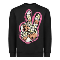 Black Jack Russel Peace Sign Heavyweight Sweatshirt - Jasminsmagicworld
