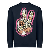 Navy Jack Russel Peace Sign Heavyweight Sweatshirt - Jasminsmagicworld