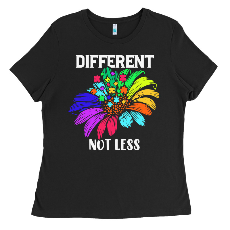 Different Not Less Daisy Autism Puzzle Ladies Tee by CowhideDigitalArt | Teevron