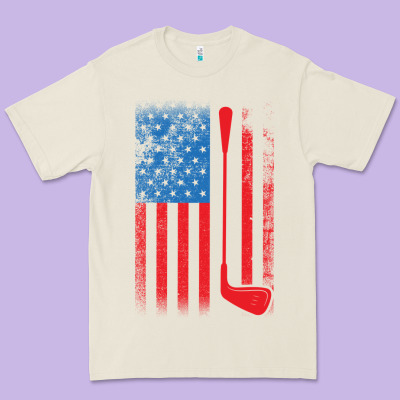 Golf With Usa Flag Premium Tee Designed By Artisfamous