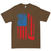 Cacao Golf with USA Flag Premium Tee - artisFamous