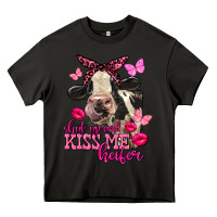Asphalt Valentine's Day shut up and kiss me Holstein Cow Heavy Core Tee - FaDigitalArtStudio