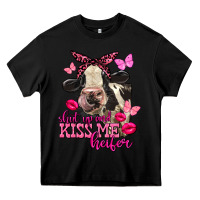 Black Valentine's Day shut up and kiss me Holstein Cow Heavy Core Tee - FaDigitalArtStudio