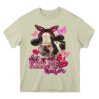 Valentine's Day Shut Up And Kiss Me Holstein Cow Heavy Core Tee | Teevron