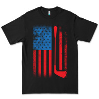 Black Golf with USA Flag Premium Tee - artisFamous