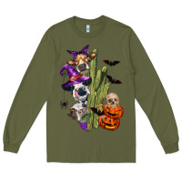 Army Green halloween cows Long Sleeve Tee - LillyAllenDesigns