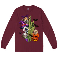 Burgundy halloween cows Long Sleeve Tee - LillyAllenDesigns