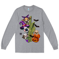 Heather Grey halloween cows Long Sleeve Tee - LillyAllenDesigns