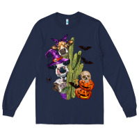 Navy halloween cows Long Sleeve Tee - LillyAllenDesigns