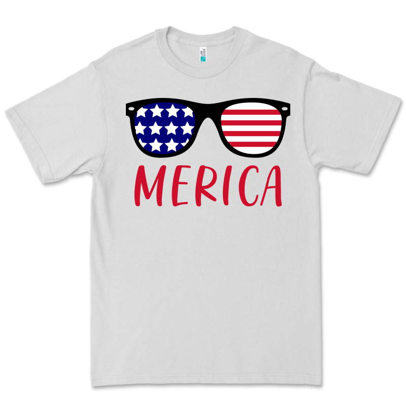 Merica Usa Flag Sunglasses 4th Of July Premium Tee by artisFamous | Teevron