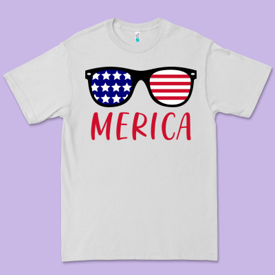 Merica Usa Flag Sunglasses 4th Of July Premium Tee Designed By Artisfamous