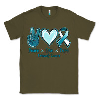 Army Green Peace Love Cure Cervical Cancer Classic Tee - Jasminsmagicworld