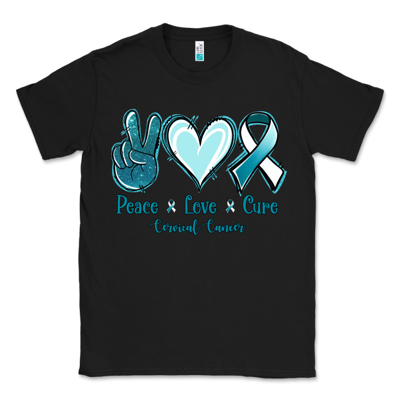 Peace Love Cure Cervical Cancer Classic Tee by Jasminsmagicworld | Teevron