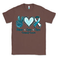 Chestnut Peace Love Cure Cervical Cancer Classic Tee - Jasminsmagicworld