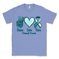 Colony Blue Peace Love Cure Cervical Cancer Classic Tee - Jasminsmagicworld