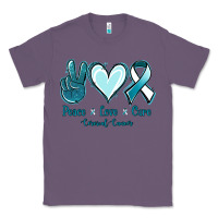 Lavender Peace Love Cure Cervical Cancer Classic Tee - Jasminsmagicworld