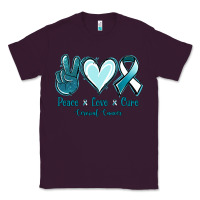 Plum Peace Love Cure Cervical Cancer Classic Tee - Jasminsmagicworld