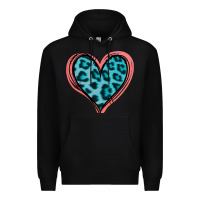 Black Blue Leopard Heart Premium Hoodie - Jasminsmagicworld