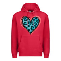 Cardinal Blue Leopard Heart Premium Hoodie - Jasminsmagicworld