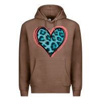 Chestnut Blue Leopard Heart Premium Hoodie - Jasminsmagicworld