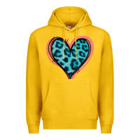 Lemon Blue Leopard Heart Premium Hoodie - Jasminsmagicworld