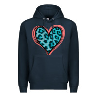 Navy Blue Leopard Heart Premium Hoodie - Jasminsmagicworld