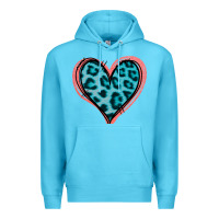 Ocean Blue Blue Leopard Heart Premium Hoodie - Jasminsmagicworld