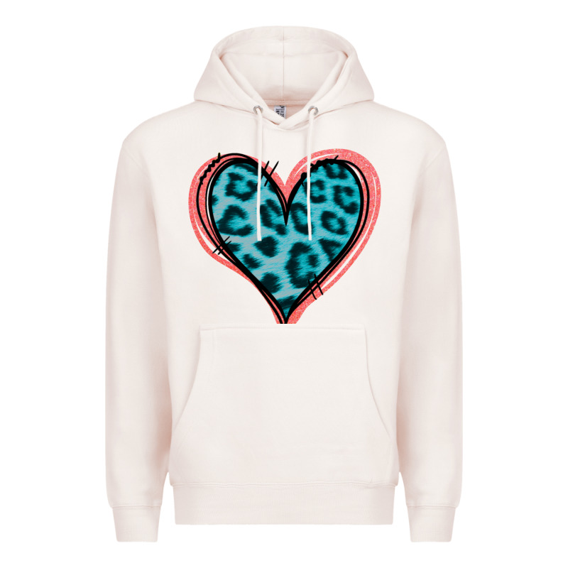 Blue Leopard Heart Premium Hoodie by Jasminsmagicworld | Teevron