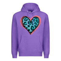 Purple Blue Leopard Heart Premium Hoodie - Jasminsmagicworld