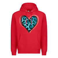 Red Blue Leopard Heart Premium Hoodie - Jasminsmagicworld