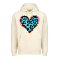 Sandshell Blue Leopard Heart Premium Hoodie - Jasminsmagicworld