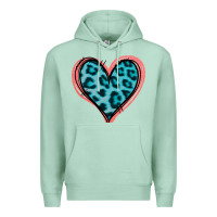 Seafoam Blue Leopard Heart Premium Hoodie - Jasminsmagicworld