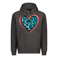 Smoke Blue Leopard Heart Premium Hoodie - Jasminsmagicworld